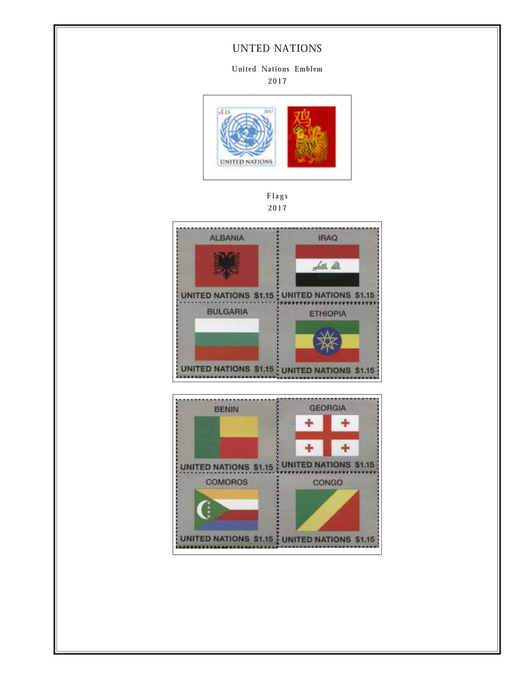 United Nations Album Pages Color Illustrated 2017-2018 Supplement PDF file