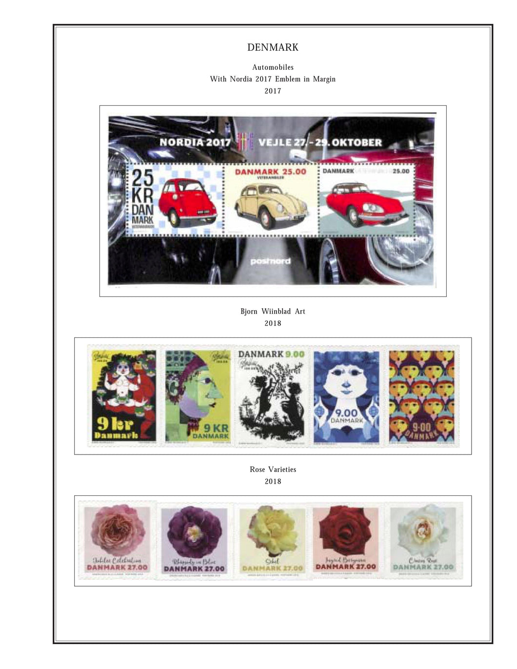 Denmark Album Pages Color Illustrated 2018-2019 Supplement PDF file