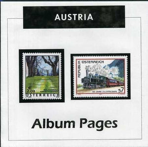 Austria - Stamp Album 1850-2016 Color Illustrated Album Pages- Digital Download
