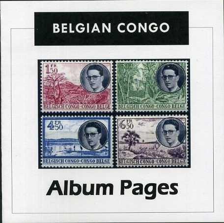 Belgian Congo Stamp Album 1886-1960 Color Illustrated Album Pages- Digital Download