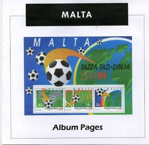Malta -  Stamp Album 1860-2017 Color Illustrated Album Pages - Digital Download