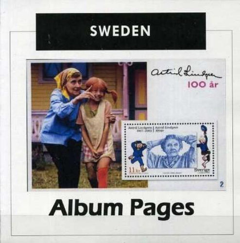 Sweden Stamp Album 1855-2017 Color Illustrated Album Pages - Digital Download